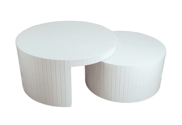 Kalinsky Spiegel Salontafel Wit - Rond set van 2