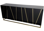 Dressoir Tello Zwart/Goud - Spiegelglas - 180 x 45 cm