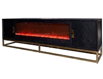 TV-Meubel Blackbonito - incl. sfeerhaard - 200 x 40 cm - Goud