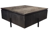Salontafel Beverly - Visgraat Zwart | 100 x 100 cm