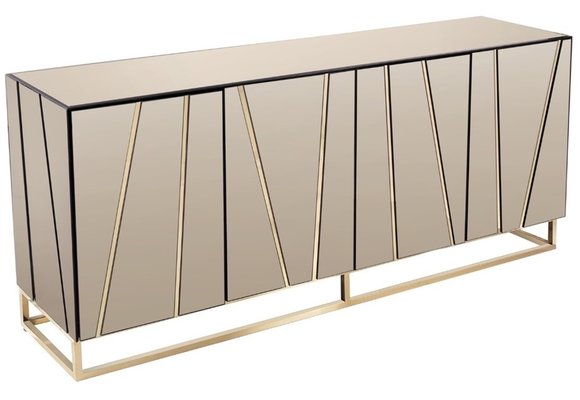 Dressoir Tello Sepia/Goud - Spiegelglas - 180 x 45 cm