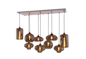 Hanglamp Smoke glas 9 lichts Mix