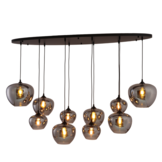 Hanglamp Apples Smoke glas  10 lichts - Ovaal