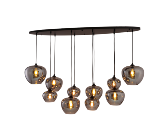 Hanglamp Apples Smoke glas  10 lichts - Ovaal