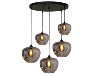 Hanglamp Apples Smoke glas  5 lichts