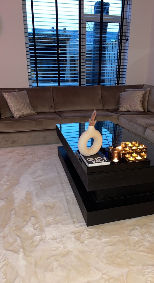 Black Bonito - Hamburger salontafel - visgraat look