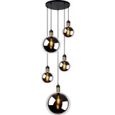 Hanglamp met 5 glazen bollen Dreams Smoke glas