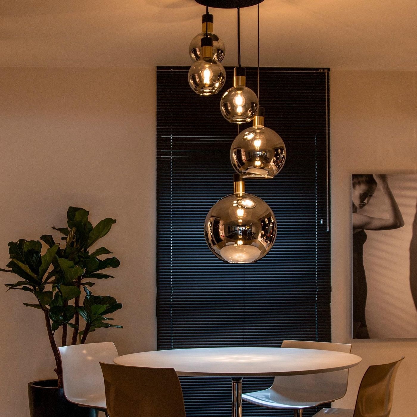 Hanglamp met 5 glazen bollen Dreams Smoke glas