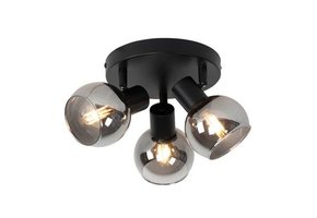 Plafondlamp Empory Smoke glas - 3 lichts