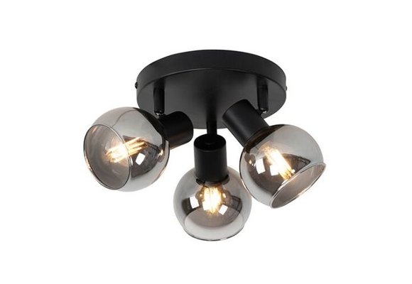 Plafondlamp Empory Smoke glas - 3 lichts