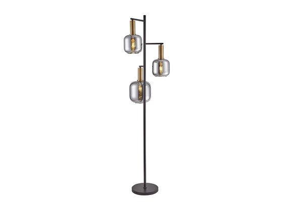 Vloerlamp Tubes smoke glas - 3 lichts