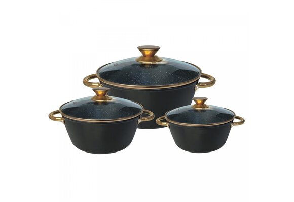 Cheffinger pannenset 6-delig - Zwart