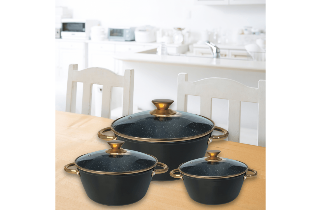Cheffinger pannenset 3-delig - Zwart - Copy