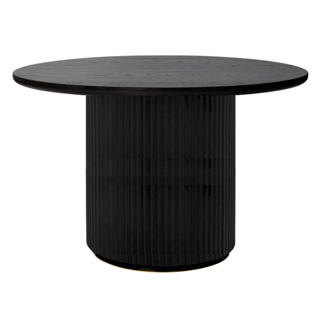 Eettafel Campton - Visgraat Zwart - Ø130 cm