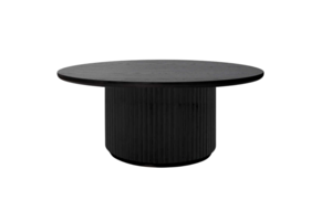 Salontafel Campton - Visgraat Zwart - Ø100 cm