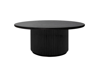 Salontafel Campton - Visgraat Zwart - Ø100 cm