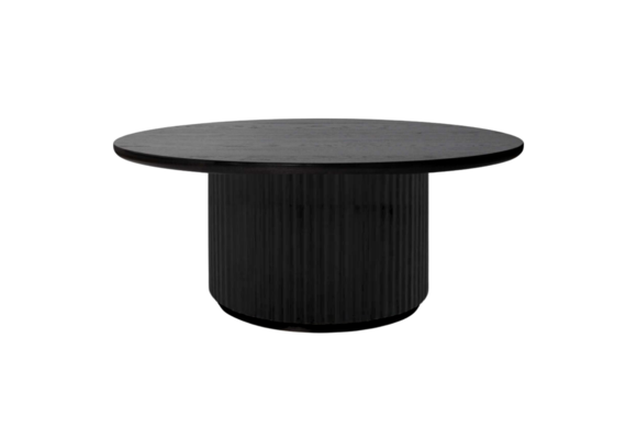 Salontafel Campton - Visgraat Zwart - Ø100 cm