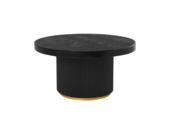 Salontafel Campton - Visgraat Zwart/Goud - Ø100 cm