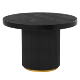 Eettafel Campton - Visgraat Zwart/Goud - Ø130 cm