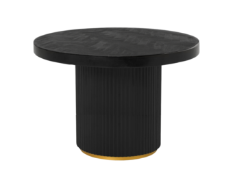 Eettafel Campton - Visgraat Zwart/Goud - Ø130 cm