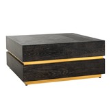 Salontafel - Blackbonito - Visgraat zwart - 100 x 100 - Goud