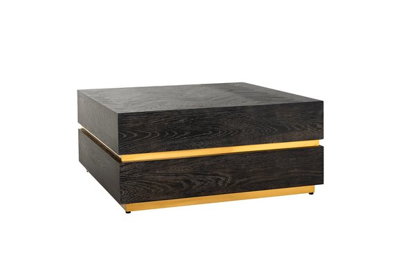 Salontafel - Blackbonito - Visgraat zwart - 100 x 100 - Goud