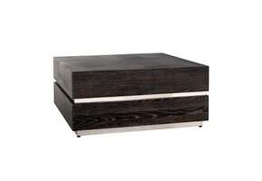 Salontafel - Blackbonito - Visgraat zwart - 100 x 100 - Zilver