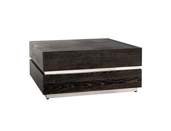 Salontafel - Blackbonito - Visgraat zwart - 100 x 100 - Zilver