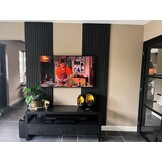 Akupanel | Akoestische Wandpanelen Zwart Eiken | 280 x 60 cm