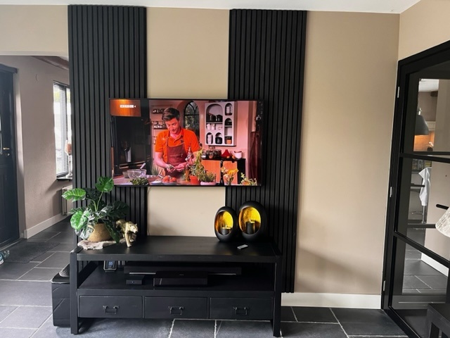 Akupanel | Akoestische Wandpanelen Zwart Eiken | 280 x 60 cm
