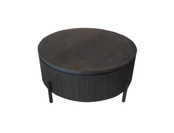 Salontafel Beverly - Visgraat Zwart | Ø100 cm