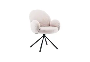 Eetkamerstoel Aubry | Teddy Bouclé stof - zwart