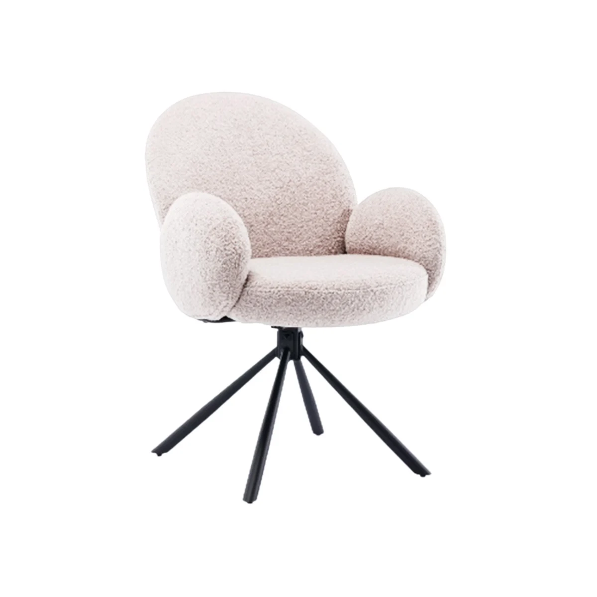 Eetkamerstoel Aubry | Teddy Bouclé stof - zwart