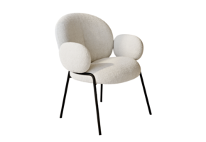 Eetkamerstoel Austry | Teddy Bouclé stof - zwart