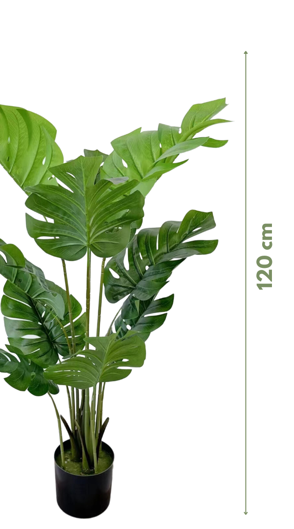 Groene Monstera/gatenplant kunstplant 120 cm