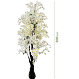 Kunst bloesemboom 200 cm - Wit/Geel - XXL - Mega groot