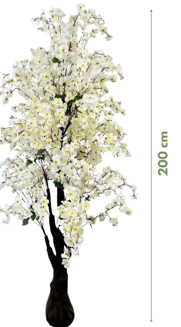 Kunst bloesemboom 200 cm - Wit/Geel - XXL - Mega groot