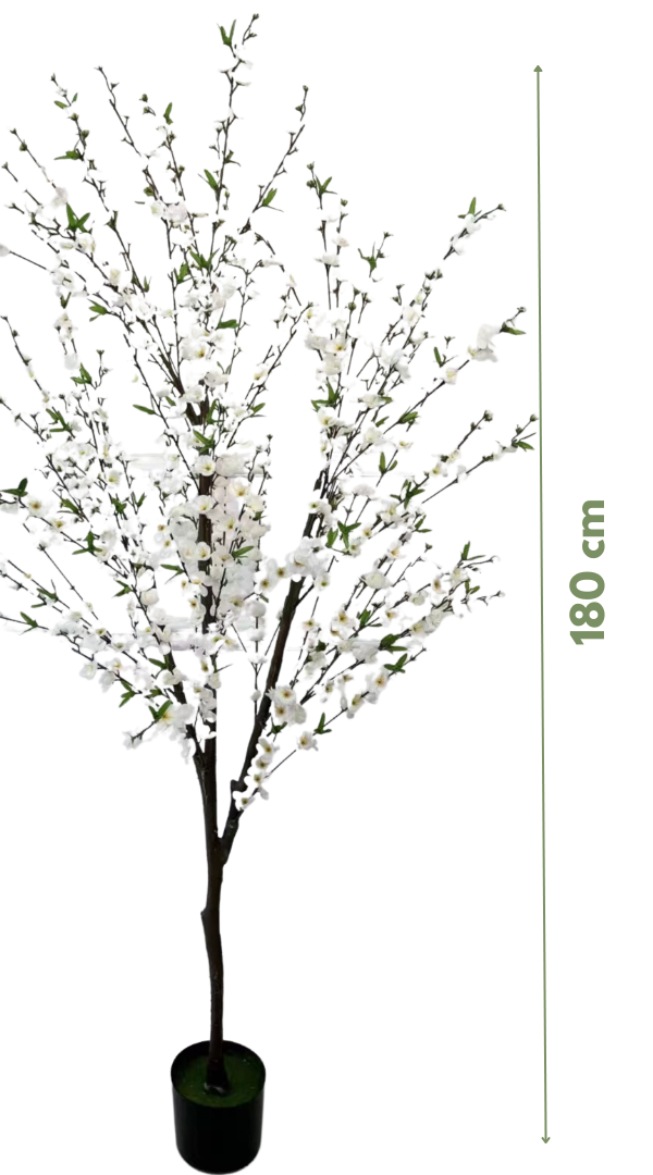 Kunst bloesemboom Merel 180 cm - Wit