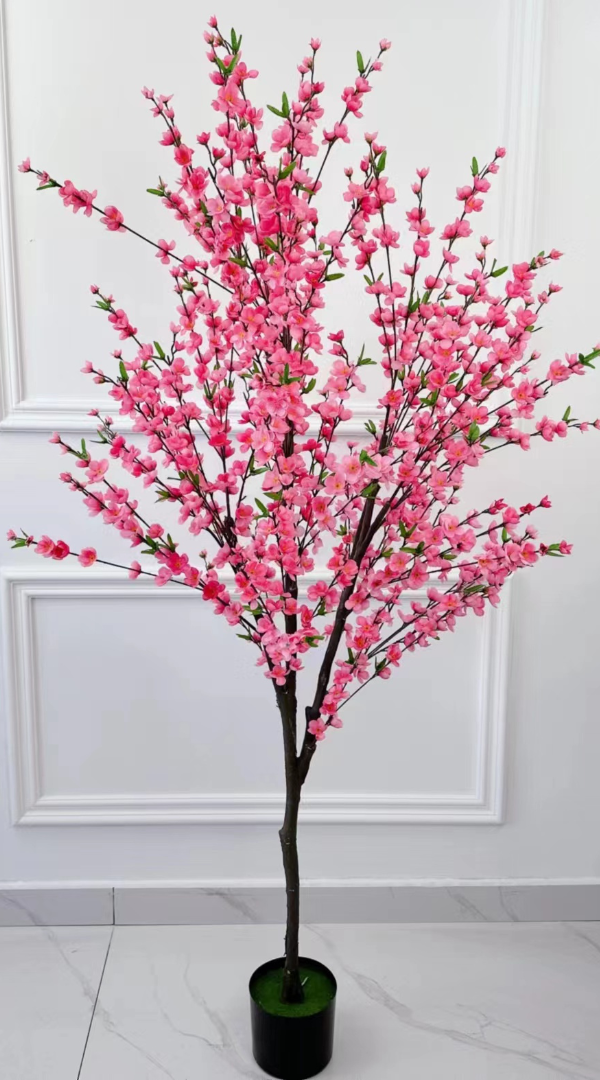 Kunst bloesemboom Merel  180  cm - Donkerroze