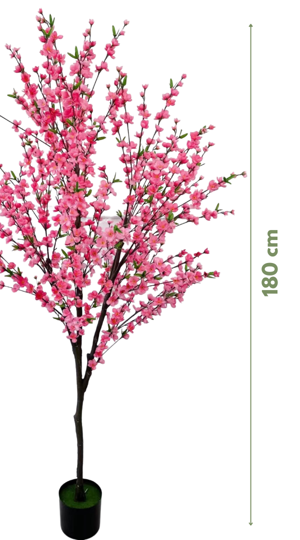 Kunst bloesemboom Merel  180  cm - Donkerroze