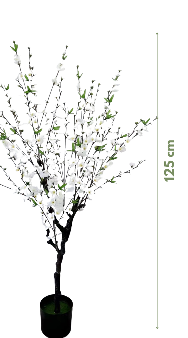 Kunst bloesemboom Merel 125  cm - Wit