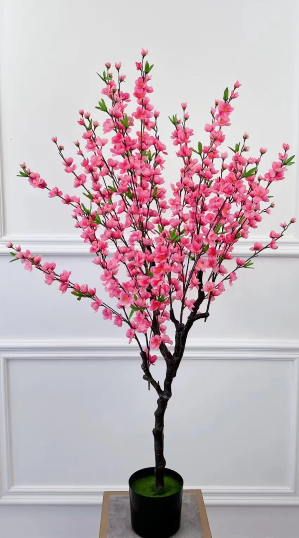 Kunst bloesemboom Merel 125  cm - donkerroze