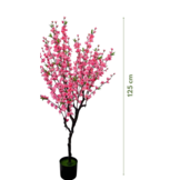 Kunst bloesemboom Merel 125  cm - donkerroze