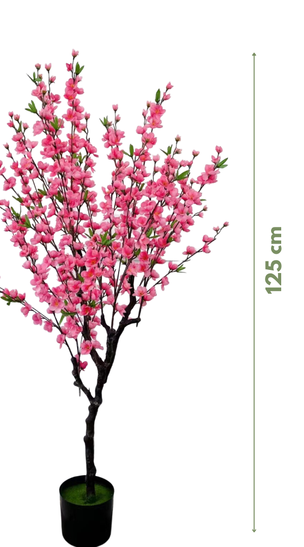 Kunst bloesemboom Merel 125  cm - donkerroze