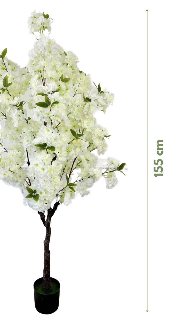 Kunst Kersenbloesem boom 155 cm - Wit