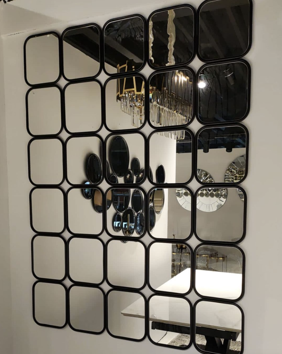 Spiegel Black Squares - 140 x 105 cm