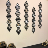 Spiegel Creston - Muur decoratie - 3 set - Zwart