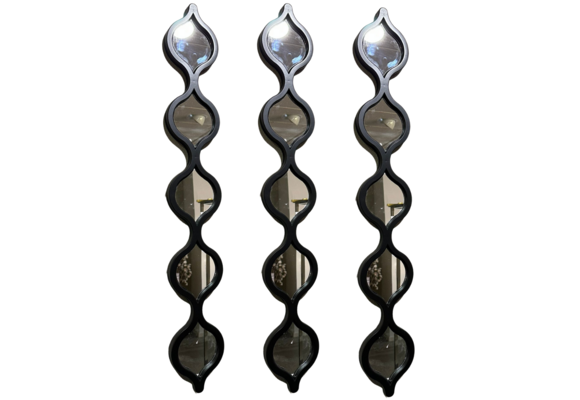 Spiegel Arabesque - Muur decoratie - 3 set - Zwart