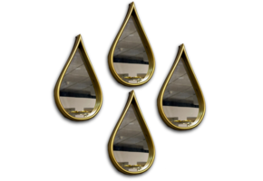 Spiegel Druppel - Set van 4 - Goud