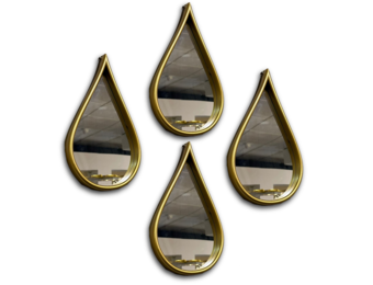 Spiegel Druppel - Set van 4 - Goud